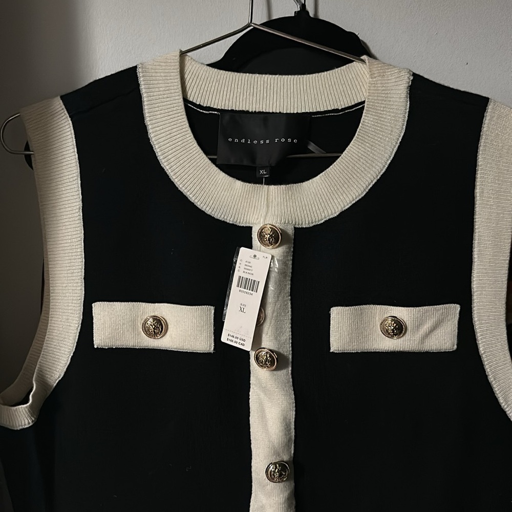 NEW Anthro x Endless Rose Mock Neck Sleeveless Mini Dress NWT - Picture 8 of 13